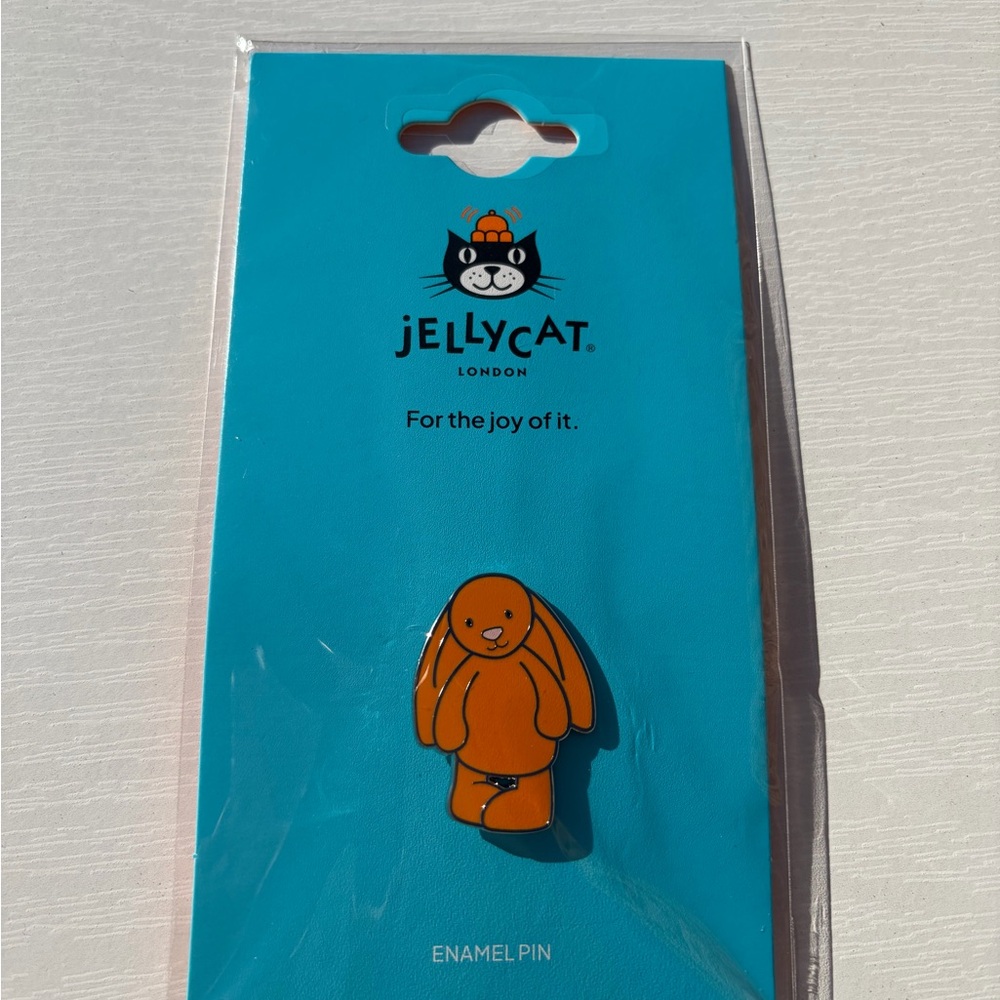 Authentic Jellycat Bashful Orange Bunny Enamel Pin -Purrks Exclusive collectible